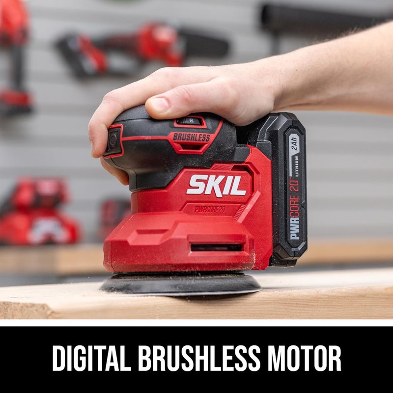 SKIL مجموعة صنفرة عشوائية بدون سلك PWR CORE 20V مع بطارية 2.0Ah وشاحن - SR7603B-10 - Image 2